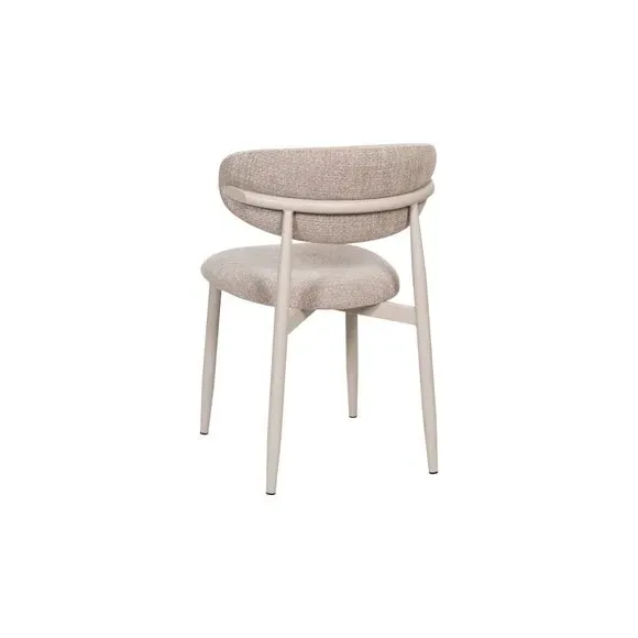 Set of 2 Dining Chairs with Curved Back - Oatmeal