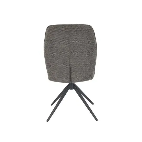 Set of 2 Swivel Dining Chairs - Grey, Fabric