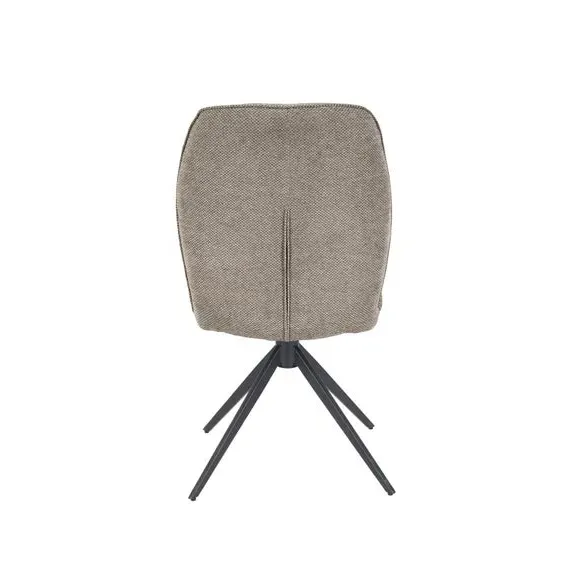 Set of 2 Swivel Dining Chairs - Grey, Upholstered