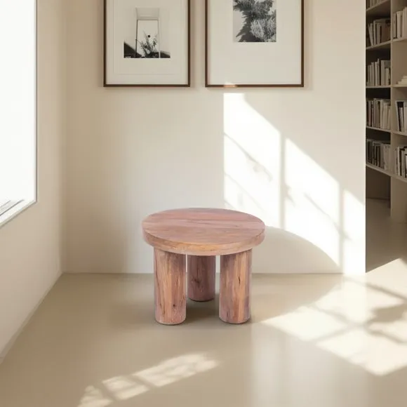 Side Table with Chunky Legs - Natural, Mango Wood image