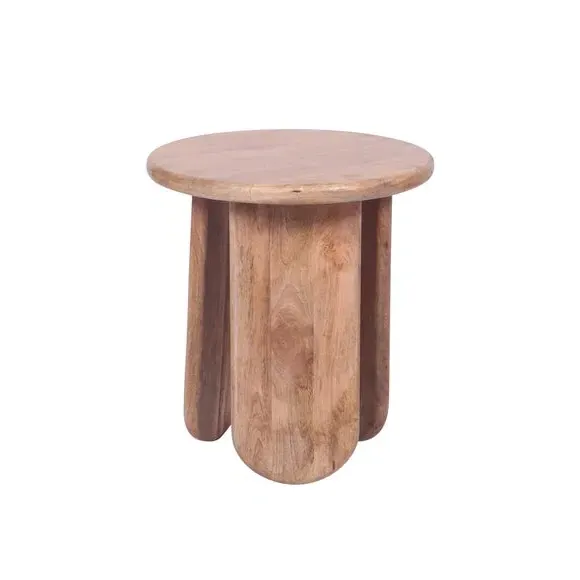 Side Table with Unique Legs - Light Wood, Mango