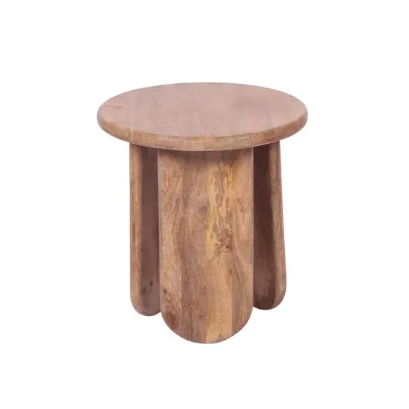 Side Table with Unique Legs - Light Wood, Mango