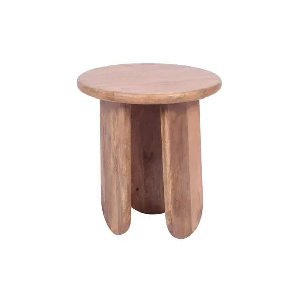 Side Table with Unique Legs - Light Wood, Mango