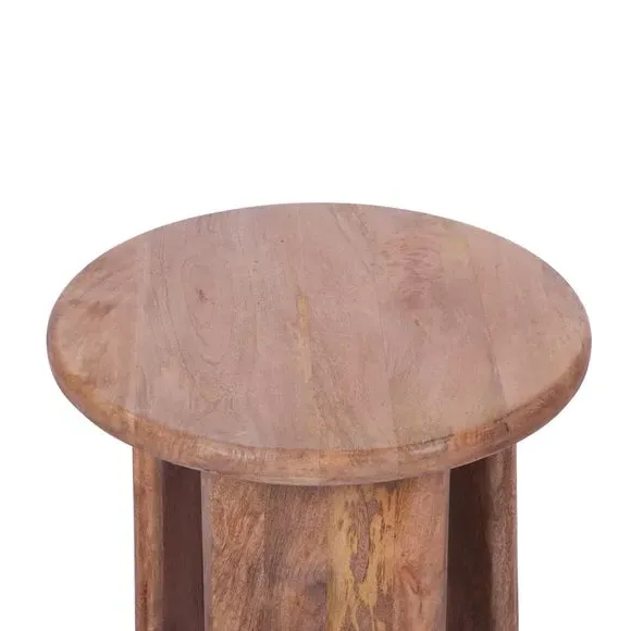 Side Table with Unique Legs - Light Wood, Mango
