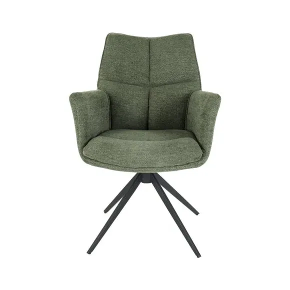 Swivel Dining Chair with Arms - Green, Chenille