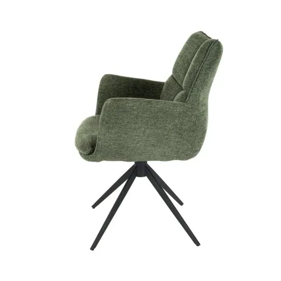 Swivel Dining Chair with Arms - Green, Chenille