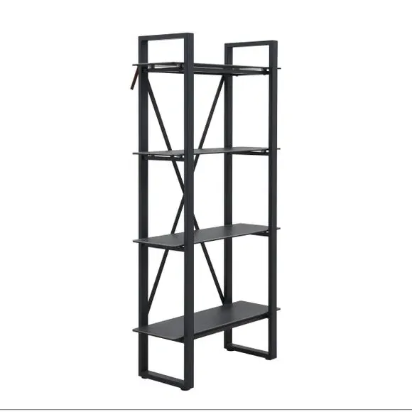 Wall Shelf Unit with Metal Frame - Black, Ceramic