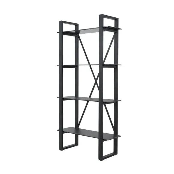 Wall Shelf Unit with Metal Frame - Black, Ceramic