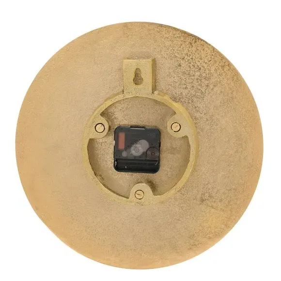 Round Wall Clock Grooved Texture - Gold, Metal