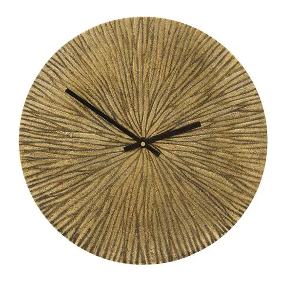 Round Wall Clock Textured - Gold, Brass Metal
