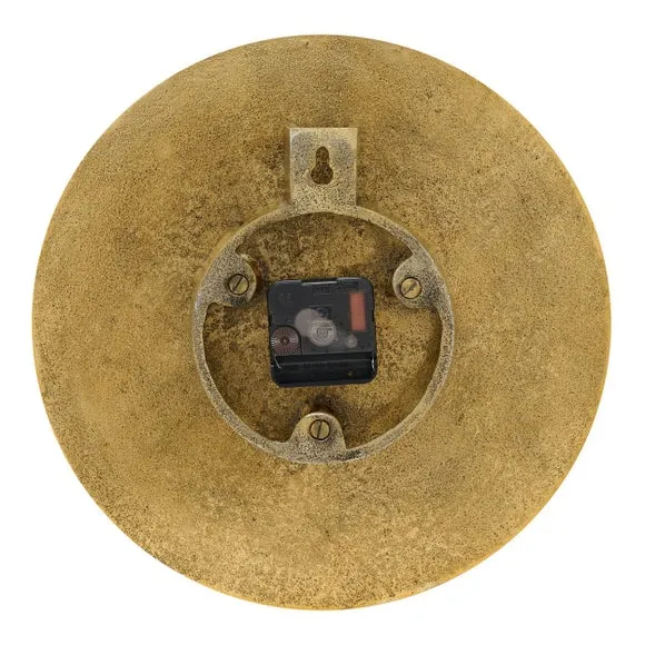 Round Wall Clock Textured - Gold, Brass Metal