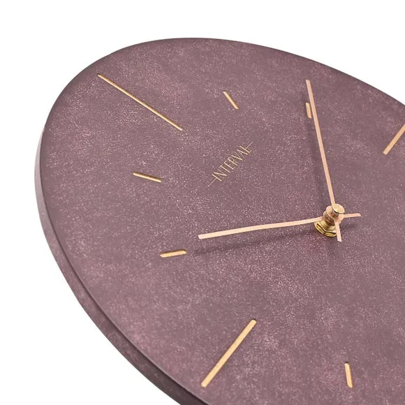 Round Wall Clock with Baton Markings - Amethyst, Resin