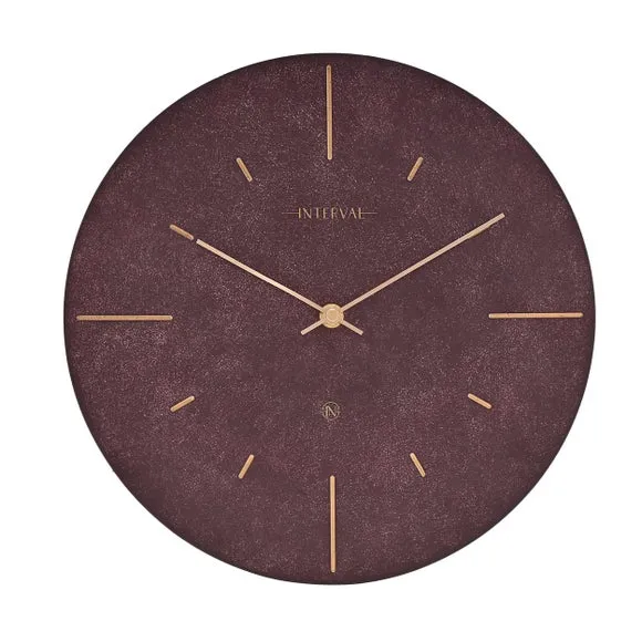 Round Wall Clock with Baton Markings - Amethyst, Resin