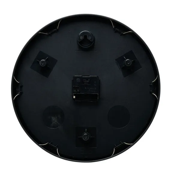 Round Wall Clock with Baton Markings - Black, Metal