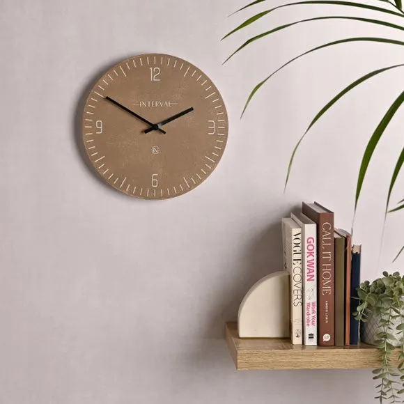 Round Wall Clock with Baton Markings - Mushroom, Resin