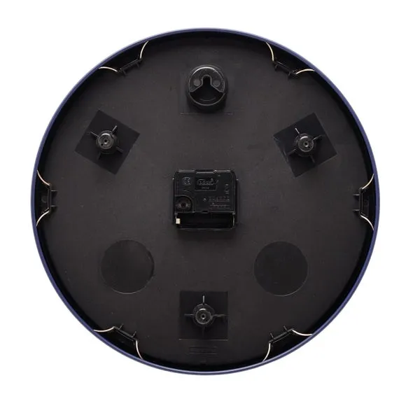 Round Wall Clock with Baton Markings - Navy, Metal