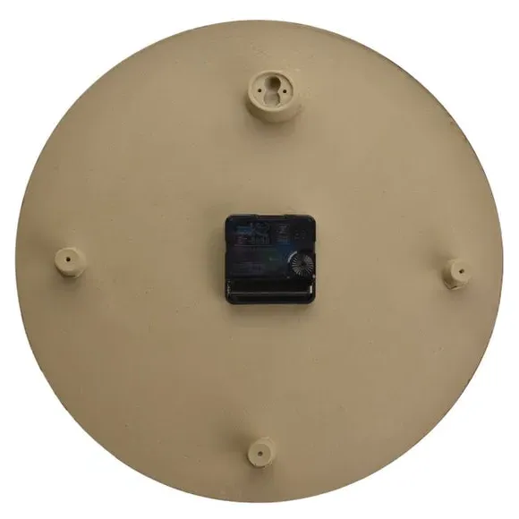 Round Wall Clock with Baton Markings - Oxblood, Resin