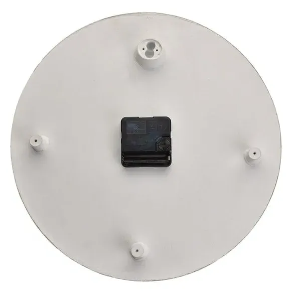 Round Wall Clock with Baton Markings - Pewter, Resin