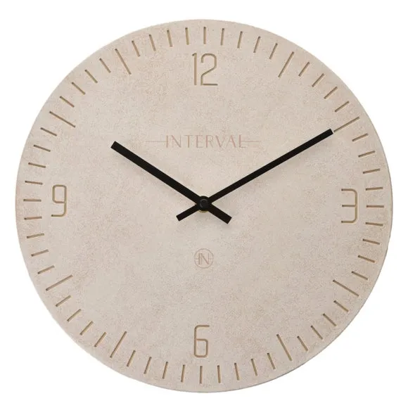 Round Wall Clock with Baton Markings - Stone, Resin