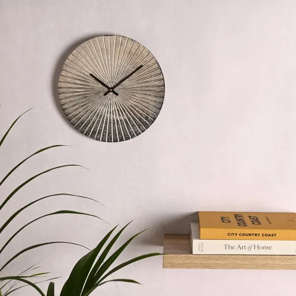 Starburst Wall Clock - Silver, Metal image