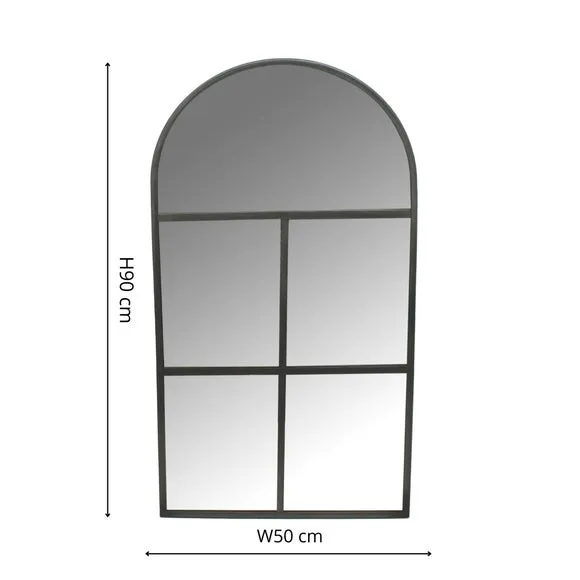 Arched Wall Mirror Outdoor - Black, Steel