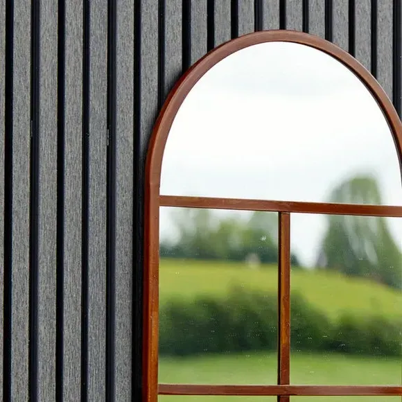 Arched Wall Mirror Outdoor - Rust, Steel
