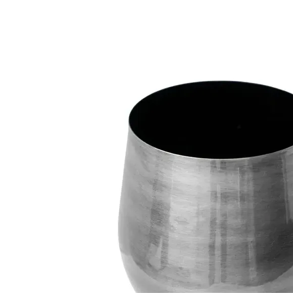 Bell Bottom Plant Pot - Silver, Metal