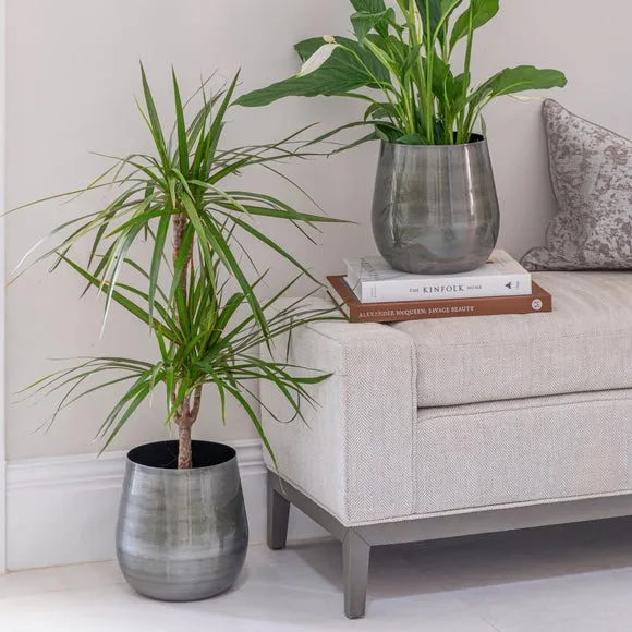 Bell Bottom Plant Pot - Silver, Metal image