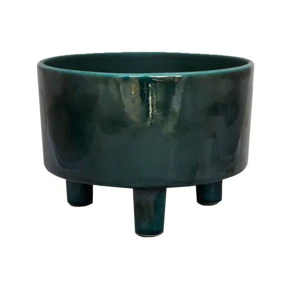 Bowl Plant Pot with Premium Glaze - Emerald