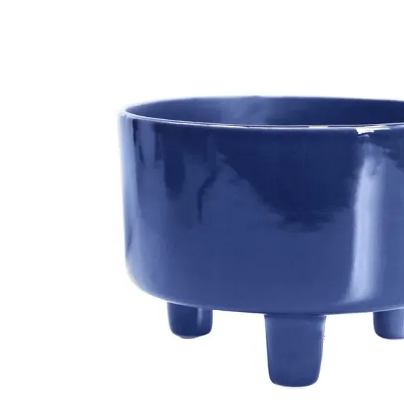 Bowl Plant Pot with Premium Glaze - Navy
