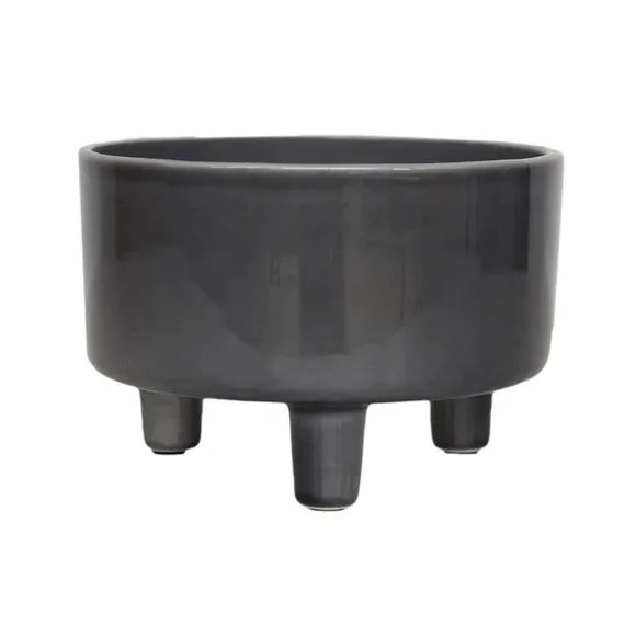 Bowl Plant Pot with Premium Glaze - Slate