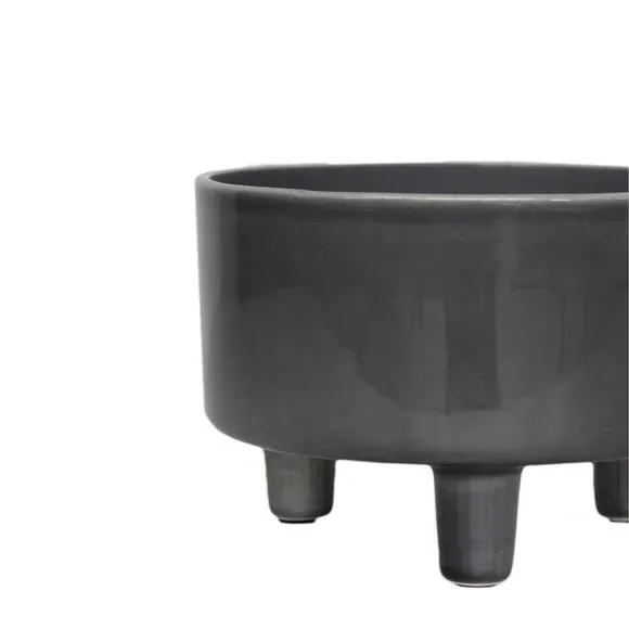 Bowl Plant Pot with Premium Glaze - Slate