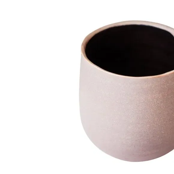 Ceramic Plant Pot with Textured Finish - Pink