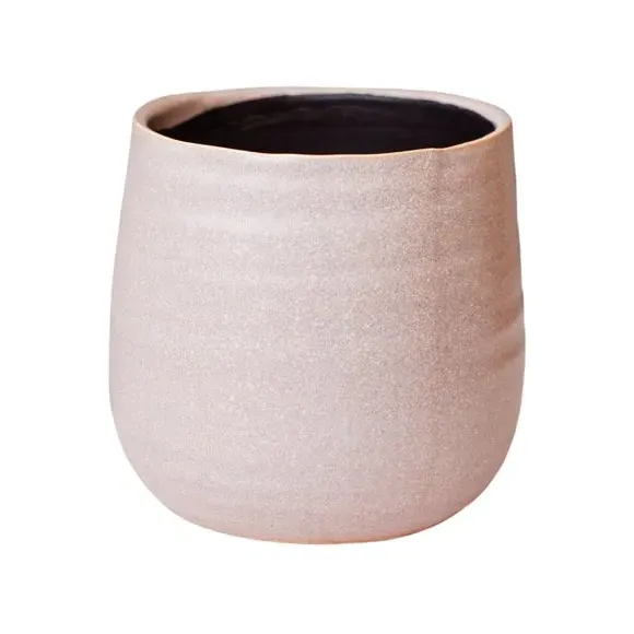 Ceramic Plant Pot with Textured Finish - Pink