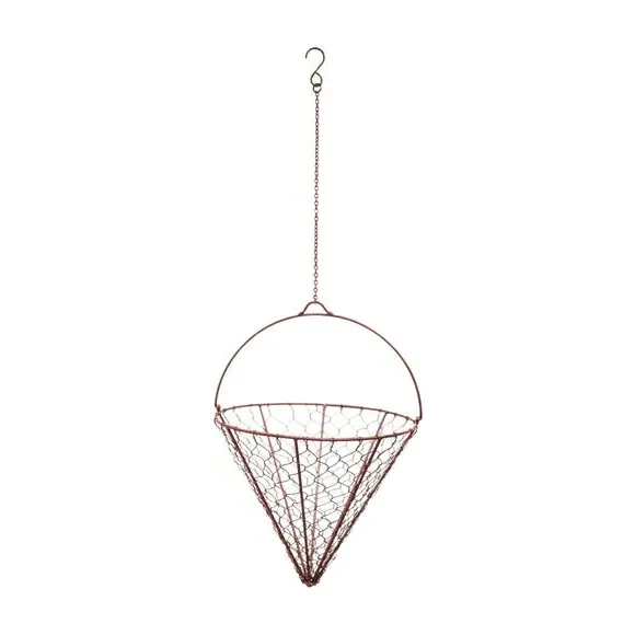 Cone Hanging Basket with Hook - Bronze, Wire image