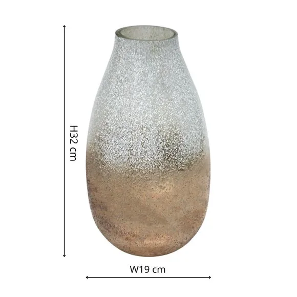 Frosted Glass Vase - Gold
