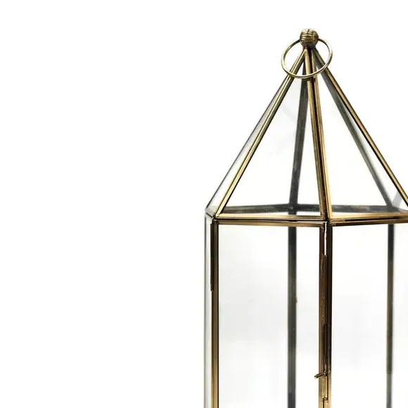 Glass House Terrarium - Brass, Metal