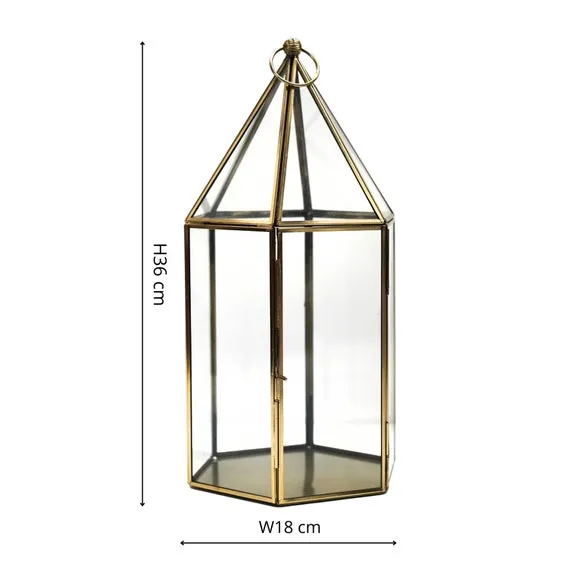 Glass House Terrarium - Brass, Metal