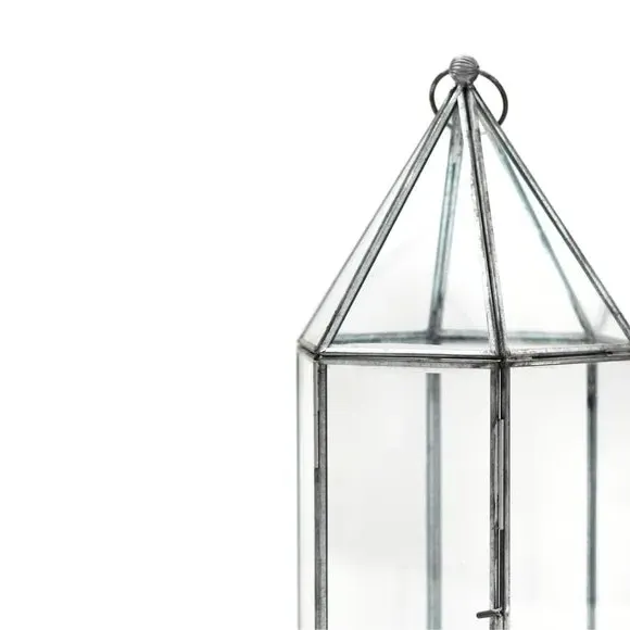 Glass House Terrarium - Grey, Metal