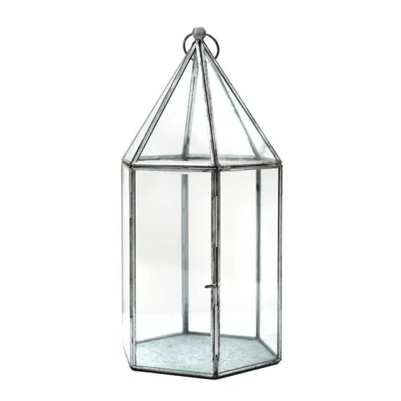 Glass House Terrarium - Grey, Metal