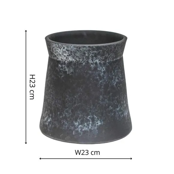 Hand-Thrown Plant Pot - Grey, Ceramic