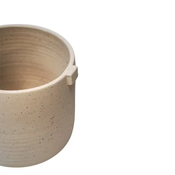 Handled Plant Pot - Oatmeal, Terrazzo