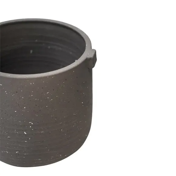 Handled Plant Pot - Slate, Terrazzo