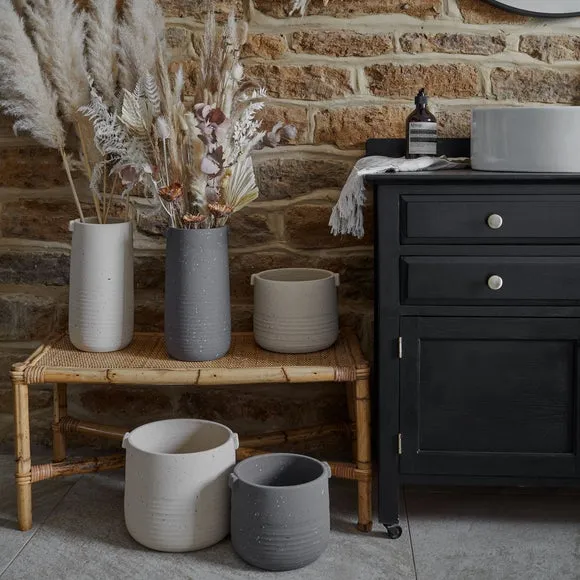 Handled Plant Pot - Slate, Terrazzo