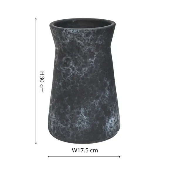 Handthrown Vase with Marbled Design - Grey