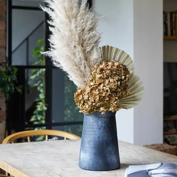 Handthrown Vase with Marbled Design - Grey