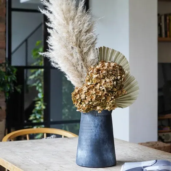 Handthrown Vase with Marbled Design - Grey