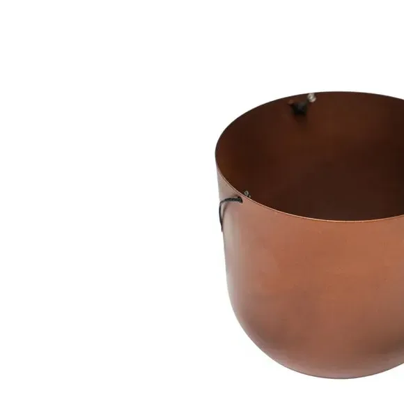 Hanging Plant Pot with Hook - Copper, Metal