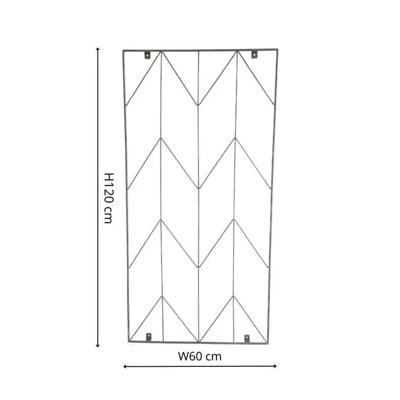Herringbone Garden Trellis - Zinc, Metal