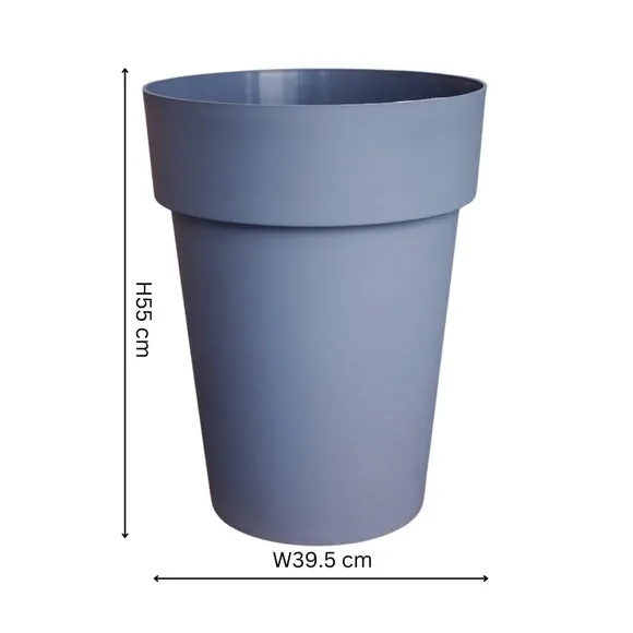 High Planter with Drainage - Grey, Plastic